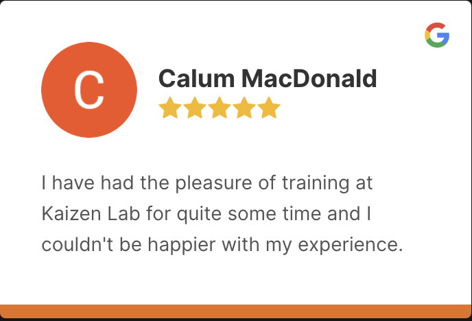 Google review of Kaizen Lab Jiujitsu