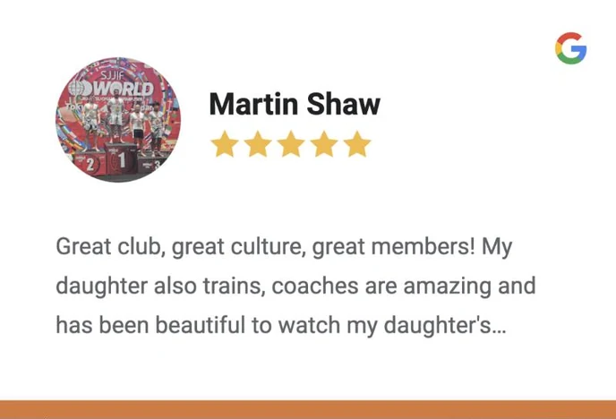 Google review by Martin Shaw: 5 stars for Kaizen Lab Jiujitsu